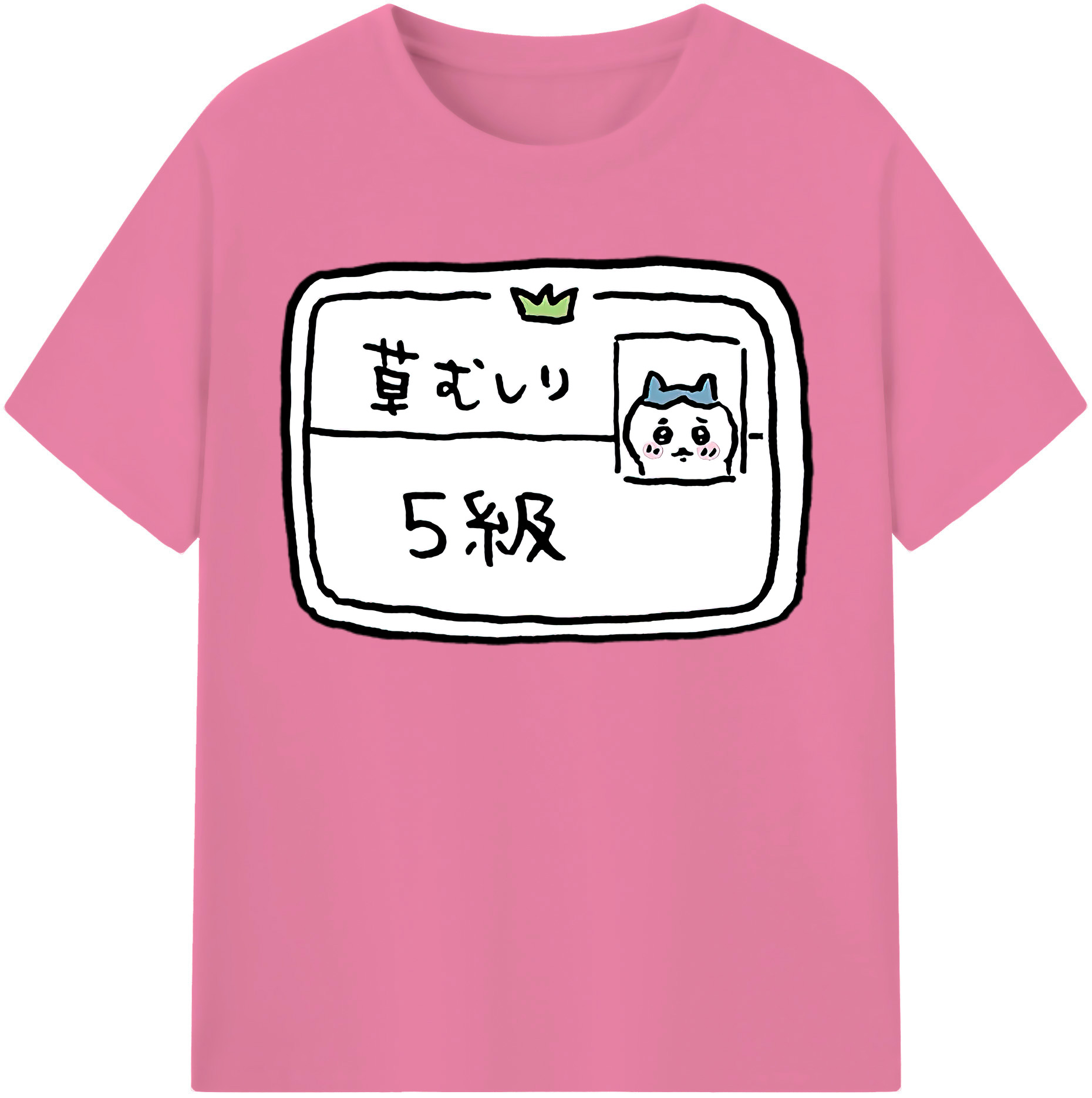 （画像用） ちいかわ ハチワレ Chii-kawa hachiware 綿100％半袖Tシャツ（フロントプリント）